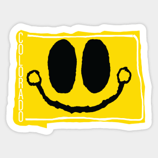 Colorado Happy Cartoon Map Face with smile Sticker